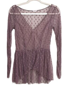 Free People Intimately Look Both Ways Sheer Lace Top
